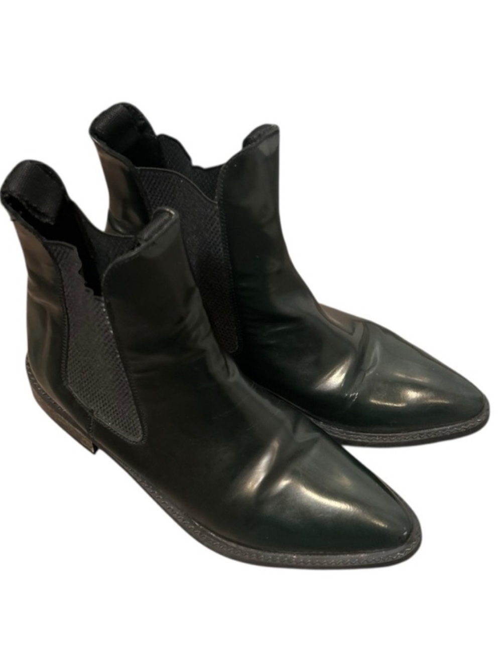 MIISTA Dark Green Point Toe Boots Size 37 Made in Spain